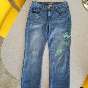 Z Cavaricci painted/beaded jeans